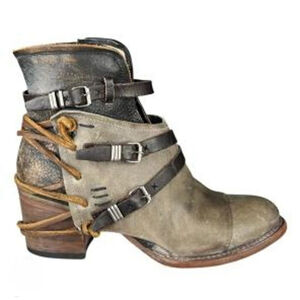 FREEBIRD by Steven Crue Distressed Ankle Boots & Booties Size 10 Gray Brown